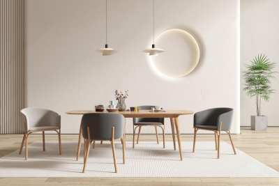 北欧餐桌椅组合3D模型下载